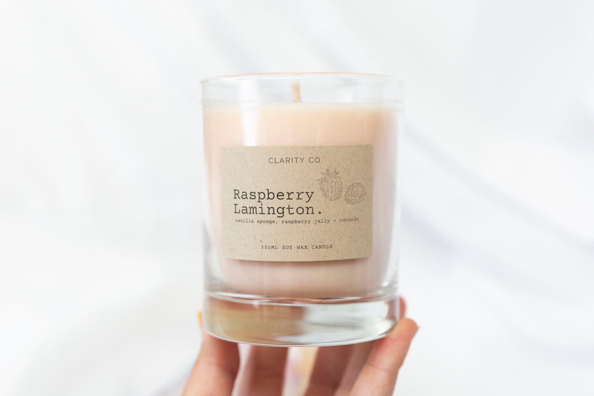 Raspberry Lamington - Scented Soy Candle - Premium Crystals + Gifts from Clarity Co. - NZ's Favourite Online Crystal Shop