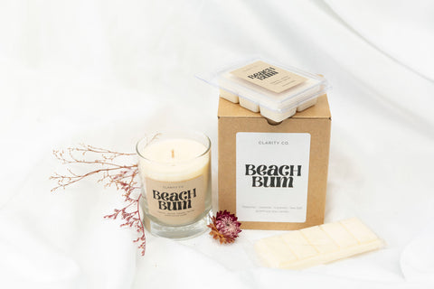 Beach Bum - Scented Soy Candle - Premium Crystals + Gifts from Clarity Co. - NZ's Favourite Online Crystal Shop