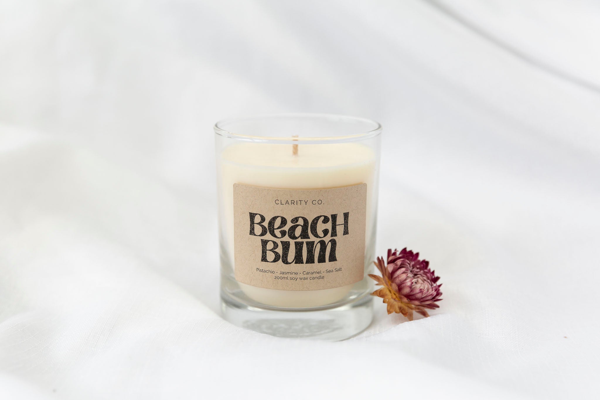 Beach Bum - Scented Soy Candle - Premium Crystals + Gifts from Clarity Co. - NZ's Favourite Online Crystal Shop