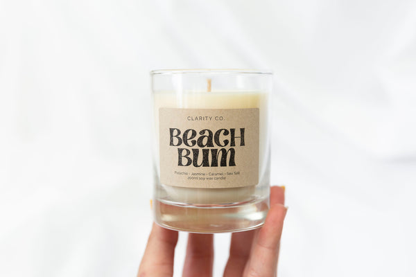 Beach Bum - Scented Soy Candle - Premium Crystals + Gifts from Clarity Co. - NZ's Favourite Online Crystal Shop