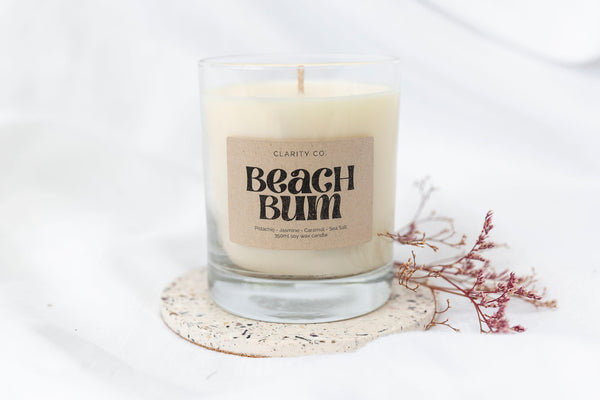 Beach Bum - Scented Soy Candle - Premium Crystals + Gifts from Clarity Co. - NZ's Favourite Online Crystal Shop