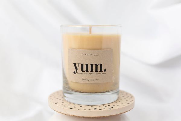 Yum - Scented Soy Candle - Premium Crystals + Gifts from Clarity Co. - NZ's Favourite Online Crystal Shop