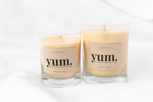 Yum - Scented Soy Candle - Premium Crystals + Gifts from Clarity Co. - NZ's Favourite Online Crystal Shop