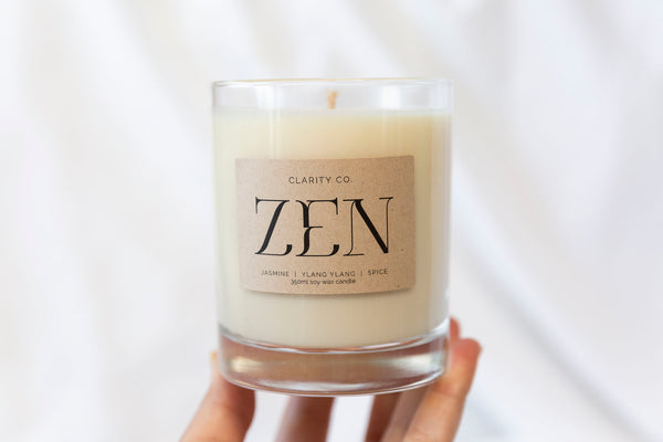Zen - Scented Soy Candle - Premium Crystals + Gifts from Clarity Co. - NZ's Favourite Online Crystal Shop