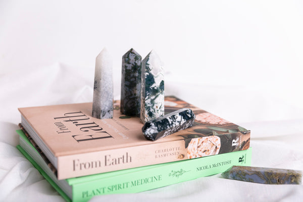 Moss Agate Polished Points - Premium Crystals + Gifts from Clarity Co. - NZ's Favourite Online Crystal Shop