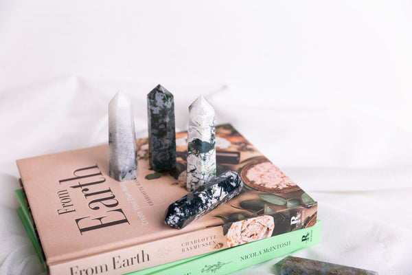 Moss Agate Polished Points - Premium Crystals + Gifts from Clarity Co. - NZ's Favourite Online Crystal Shop