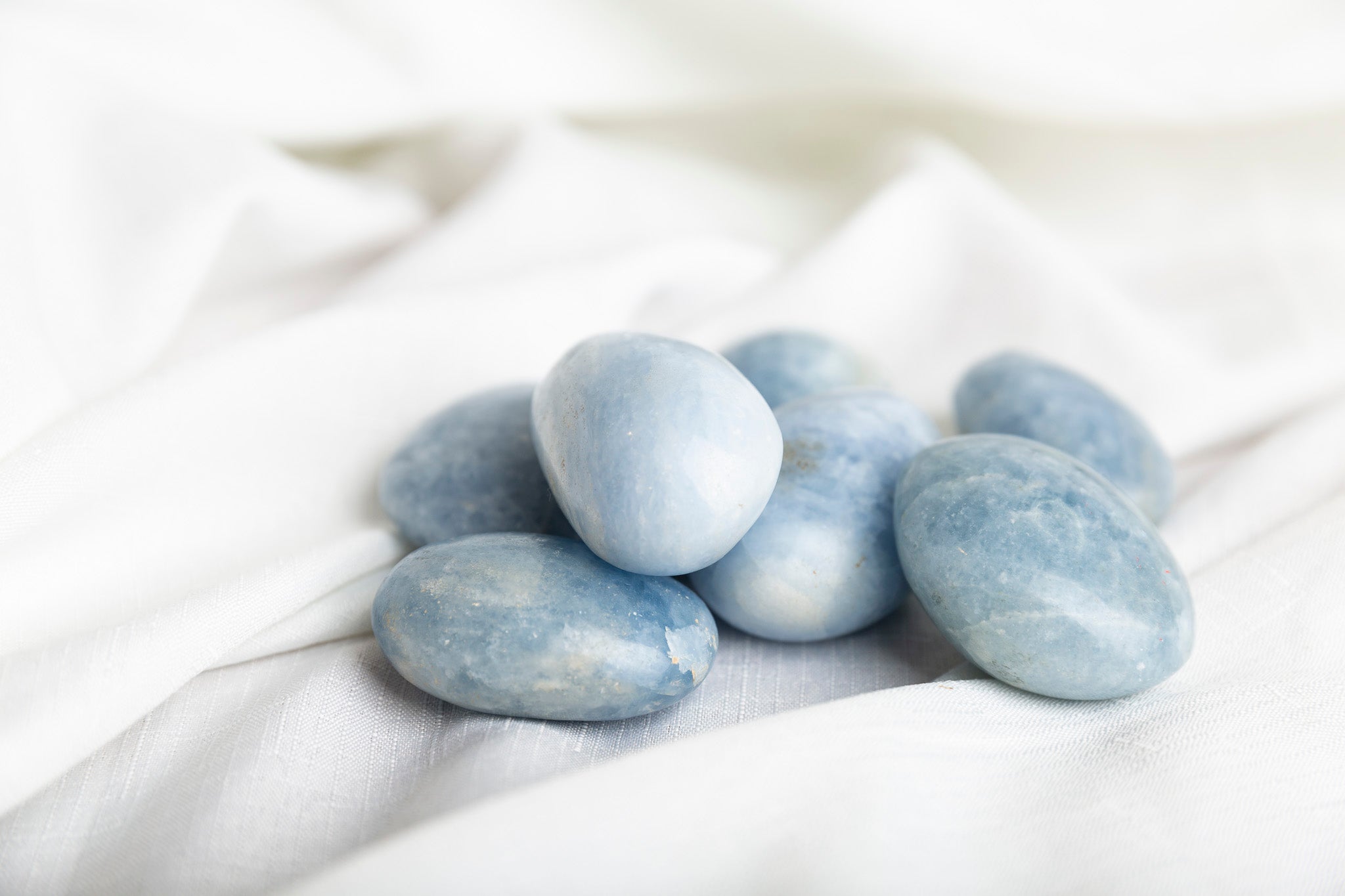 Blue Calcite Palmstones - Premium Crystals + Gifts from Clarity Co. - NZ's Favourite Online Crystal Shop