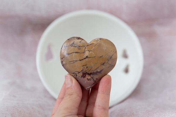 High Atlas Mountain Jasper Heart  #2 - Premium Crystals + Gifts from Clarity Co. - NZ's Favourite Online Crystal Shop