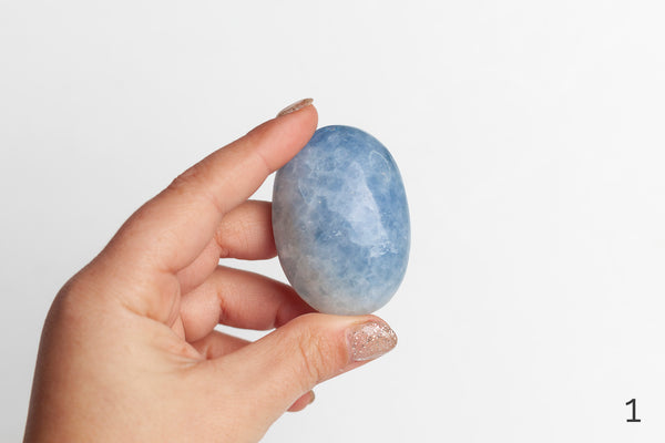 Blue Calcite Palmstones - Premium Crystals + Gifts from Clarity Co. - NZ's Favourite Online Crystal Shop