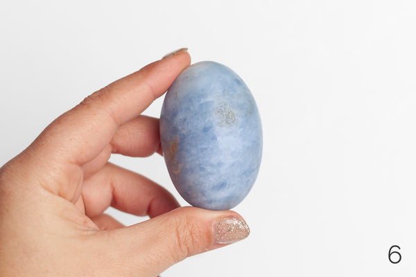 Blue Calcite Palmstones - Premium Crystals + Gifts from Clarity Co. - NZ's Favourite Online Crystal Shop