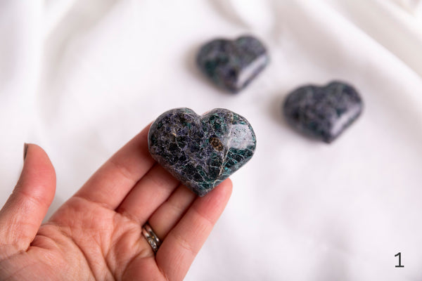 Iolite + Emerald Hearts