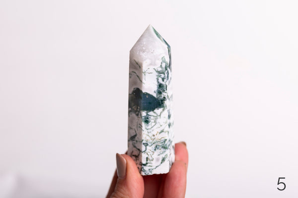 Moss Agate Polished Points - Premium Crystals + Gifts from Clarity Co. - NZ's Favourite Online Crystal Shop