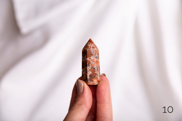 Sunstone + Apatite Polished Points - Premium Crystals + Gifts from Clarity Co. Crystals - NZ's Favourite Online Crystal Shop