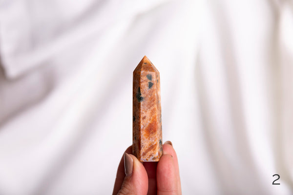 Sunstone + Apatite Polished Points - Premium Crystals + Gifts from Clarity Co. Crystals - NZ's Favourite Online Crystal Shop