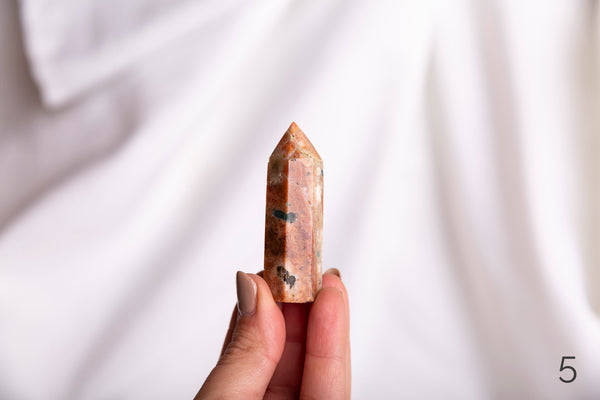 Sunstone + Apatite Polished Points - Premium Crystals + Gifts from Clarity Co. Crystals - NZ's Favourite Online Crystal Shop