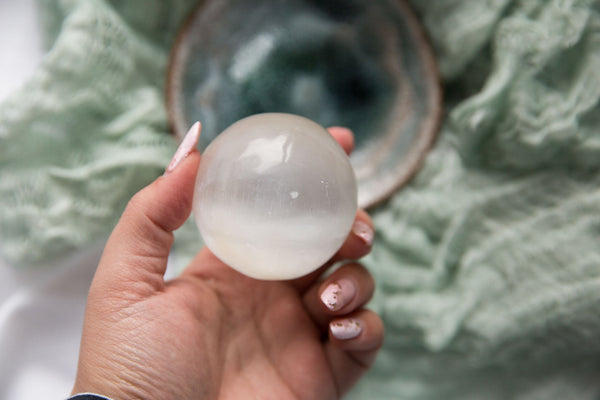 Satin Spar (Selenite) Spheres - Premium Crystals + Gifts from Clarity Co. - NZ's Favourite Online Crystal Shop