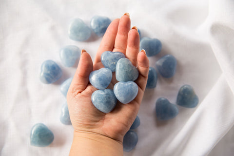 Blue Calcite Small Hearts - Premium Crystals + Gifts from Clarity Co. - NZ's Favourite Online Crystal Shop