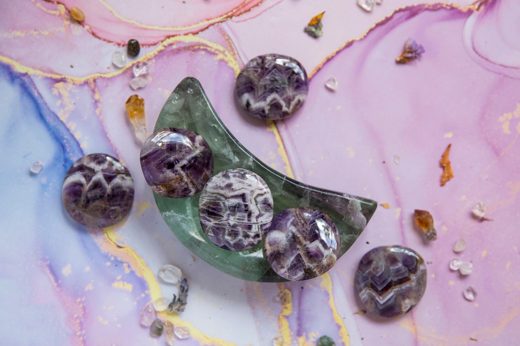 Chevron Amethyst Flatstones - Premium Crystals + Gifts from Clarity Co. - NZ's Favourite Online Crystal Shop