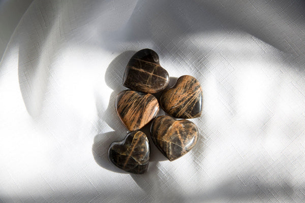 Black Moonstone Mini Hearts - Premium Crystals + Gifts from Clarity Co. - NZ's Favourite Online Crystal Shop