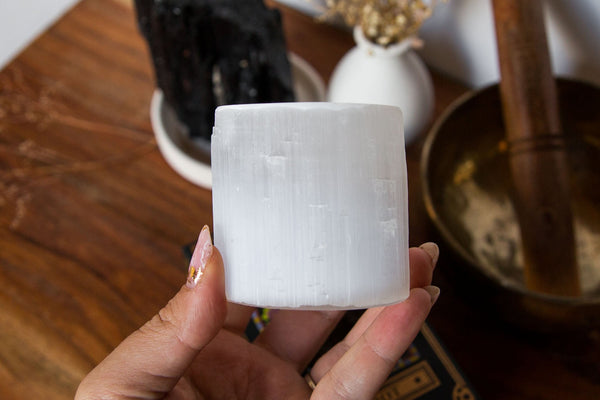 Satin Spar (Selenite) Tealight Holder - Premium Crystals + Gifts from Clarity Co. - NZ's Favourite Online Crystal Shop